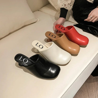 Elegant High Heels Slippers Designer Women's Sandals Fashion Mules Shoes 2025 Pumps Dress Flip Flops Party Sandalias De Mujer Good Vibrations