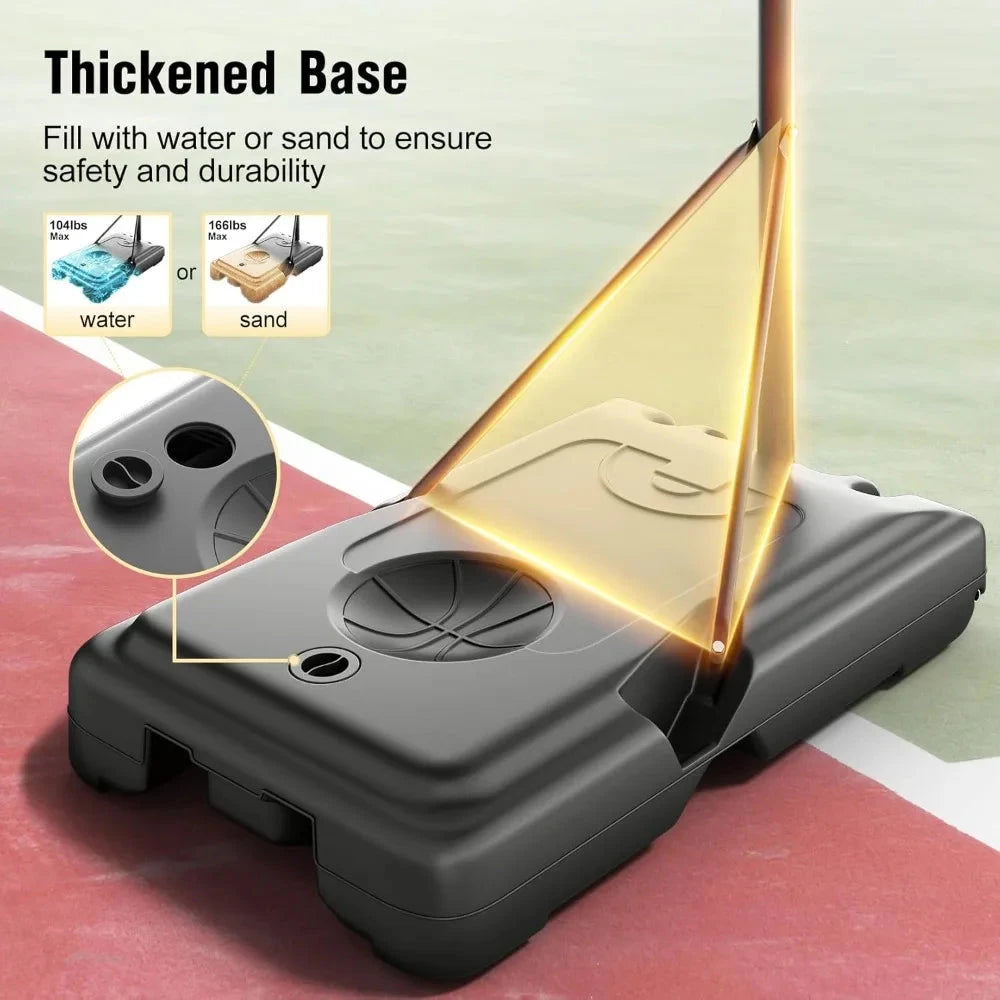 Adjustable Basketball Hoop Outdoor 10FT, Basketball Portable Hoops & Goals, 44 Inch Backboard, for Kids, Youth Good Vibrations