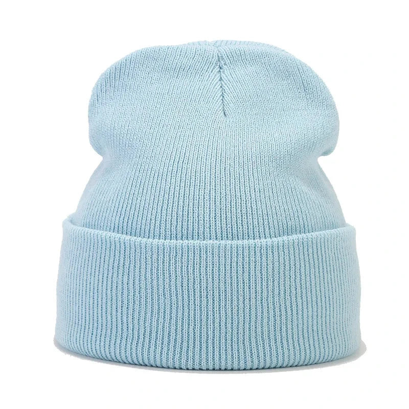 Knitted hats for men and women in autumn and winter, pure color, simple and versatile. Knitted hats with pullovers and cold hats Good Vibrations