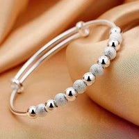 Charms  Silver Color Luxury Beads Bracelets Bangles Cute For Women Fashion Party Wedding Jewelry Adjustable Good Vibrations