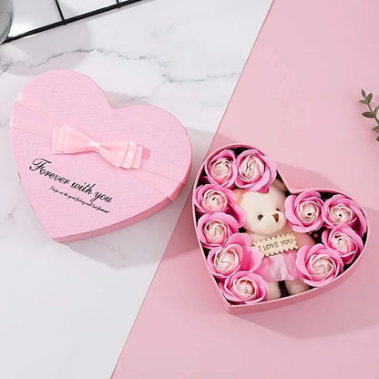Valentine's Day Bear Rose Gift Box Soap Flower Birthday Gifts For Girlfriend Couples Anniversary Women Wedding Gifts For Guests Good Vibrations