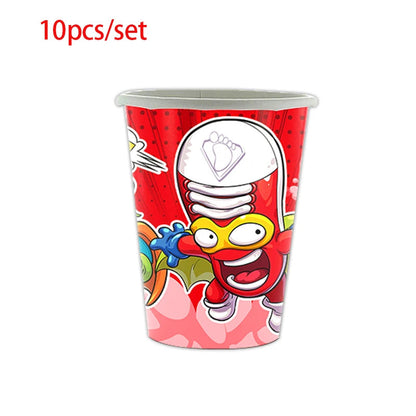 Superzings Birthday Party Decoration Balloon Banner Cake Topper SuperthingsTableware Birthday Party Supplies Baby Shower Good Vibrations