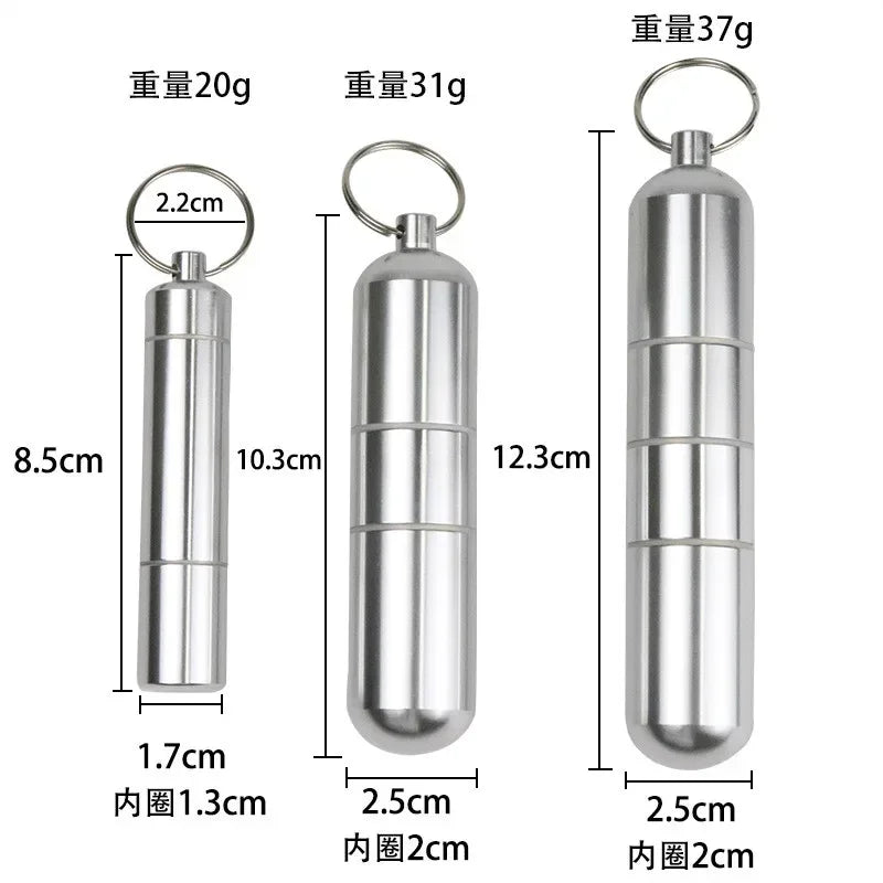 Silver Aluminum Alloy Cigarette Box Waterproof Cigarete Case Pill Toothpick Capsule Cigarette Accessory Mens Gift Gadgets Good Vibrations