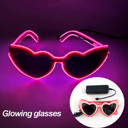LED Funny Sunglasses Futuristic Soldier Round LED Steampunk Glasses Birthday Halloween Christmas Concert Steampunk Toy Glasses Good Vibrations
