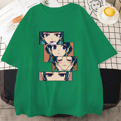 New Womens Anime Harajuku Shirt Cute Anime The Apothecary Diaries Graphic Womens T-Shirt Tops Good Vibrations