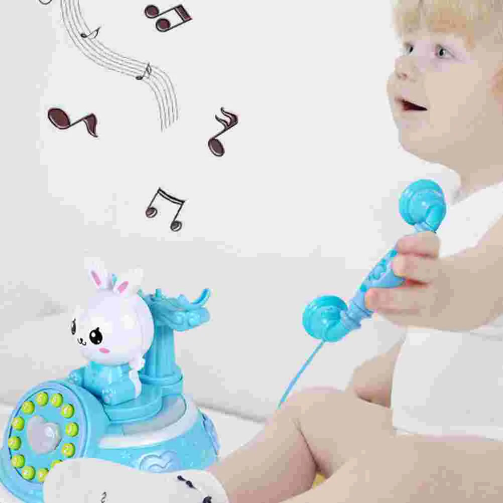 Simulation Telephone Toy Kids Playhouse Role Play Cartoon Phone Vocals Pretend Landline Educational Electronic Toys Safe Good Vibrations