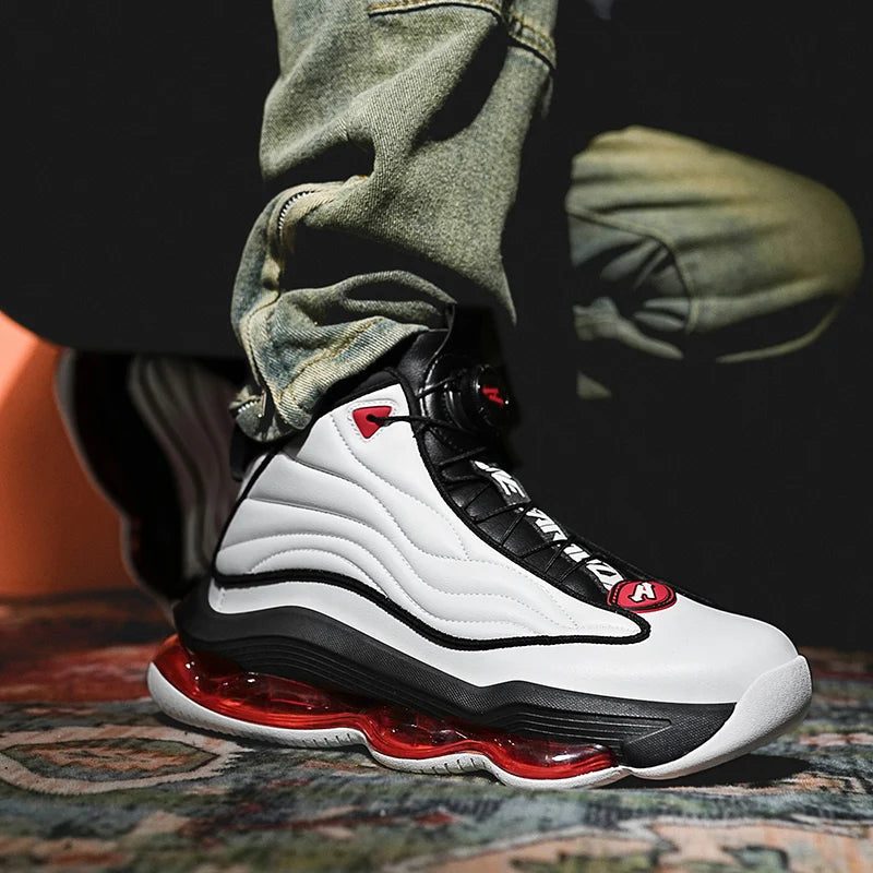 Men's Basketball Shoes Breathable Cushioning Non-Slip Wearable Runing Shoes Gym Training Athletic Basketball Sneakers for Women Good Vibrations