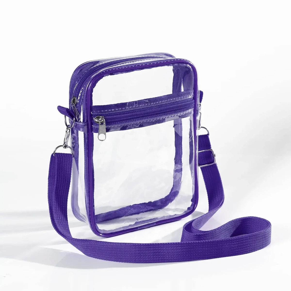 Women Clear Shoulder Bag Stadium Approved PVC Concert Transparent Purse Simple Crossbody Bag With Front Pocket Casual Handbag Good Vibrations