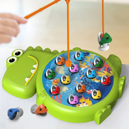 Dinosaur Simple Magnetic Fishing Toys Play Rod Game Toys for Children Baby Montessori with Rod Kids Educational Rotating Gift Good Vibrations