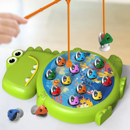 Dinosaur Simple Magnetic Fishing Toys Play Rod Game Toys for Children Baby Montessori with Rod Kids Educational Rotating Gift Good Vibrations