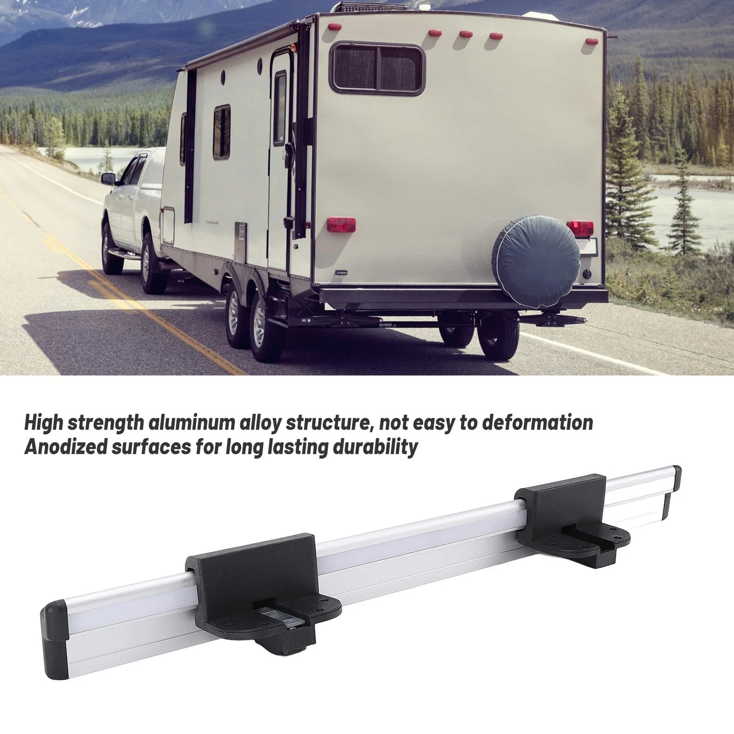 RV Table Rail Stable Support 20in Removable RV Table Wall Mount Bracket Aluminum Alloy with 27 Fixing Screw for Motorhome Good Vibrations