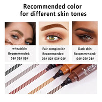 Waterproof Eyebrow Pencil, Quad Eyebrow Pencil, Natural Brow Makeup Long-Lasting Non-Fade Liquid Water Eyebrow Pencil (5 Colors) Good Vibrations