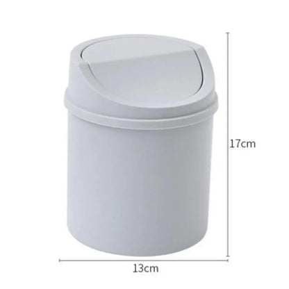 Mini Desktop Bin Small Trash Can Tube with Cover Bedroom Trash Can Garbage Can Clean Workspace Storage Box Home Desk Good Vibrations