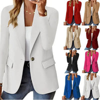 Women's Oversized Blazer Jacket Business Suit Coat Lapel Long Sleeve Solid Button Casual Elegant Coat Trendy Loose Outwear Good Vibrations