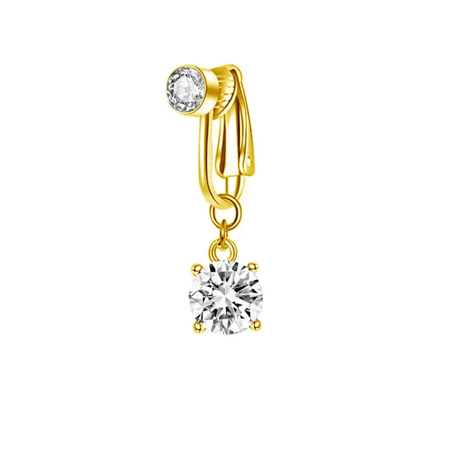 Clip On Belly Button Ring Butterfly Copper Zircon Pink Fake Belly Piercing Umbilical Navel Body Jewelry Trendy Fashion Style Good Vibrations Adult Super Store