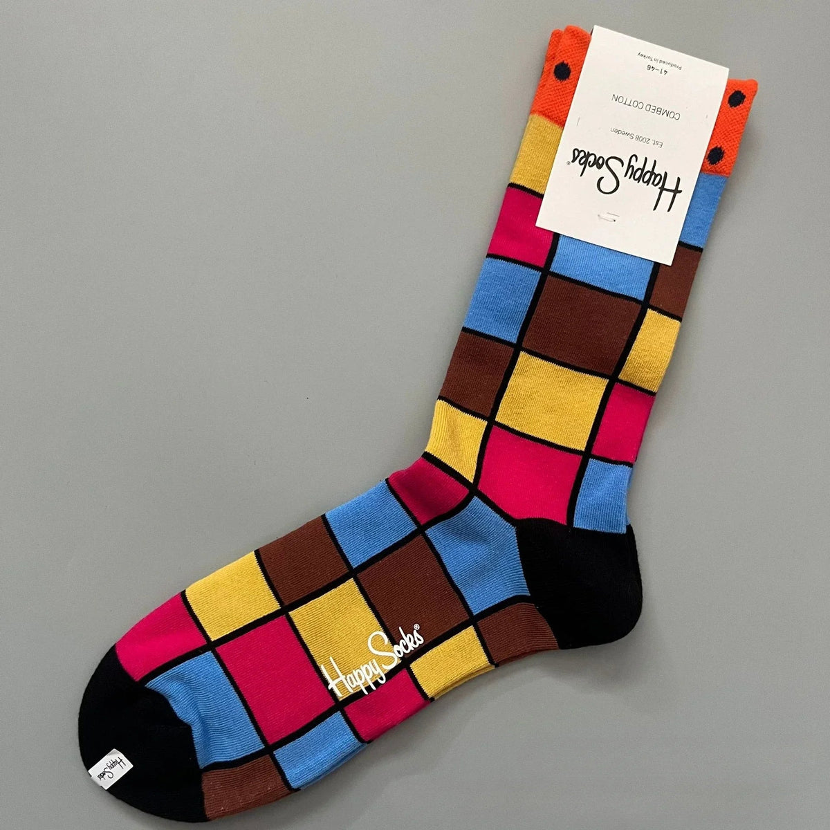 Cotton Happy Socks Men's Classic Crew Sock Shoe Size 10 - 13 Soft Good Vibrations