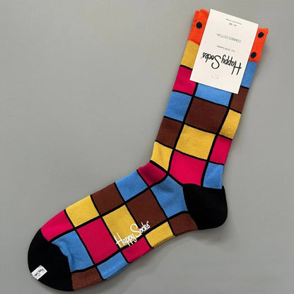 Cotton Happy Socks Men's Classic Crew Sock Shoe Size 10 - 13 Soft Good Vibrations
