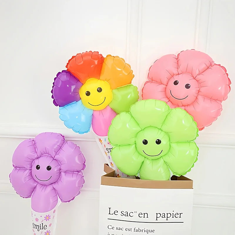30 Handheld Balloons, Birthday Gift Balloons, Halloween & Christmas Decorations, Daisy Face Design, Kids Party Supplies Good Vibrations
