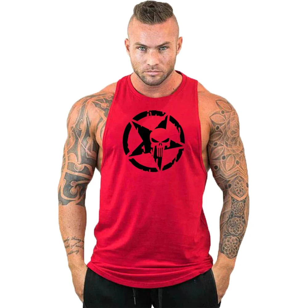 New fashion pure cotton sleeveless shirt vest men's fitness shirt men's undershirt bodybuilding exercise fitness vest fitness me Good Vibrations