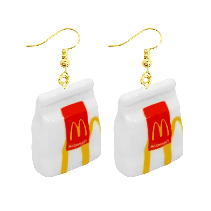 Earrings For Women Girls Cute Foods Hamburg Pizza Chicken Leg Candy Bottle Handmade Candy Kids Funny Resin Good Vibrations Adult Super Store