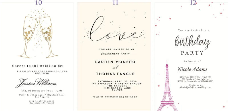 25 Pieces 250gsm Strong Pink Pearly Paper Wedding Invitations Personalized Print Bride Groom Engagement Invite Card IC155 Good Vibrations