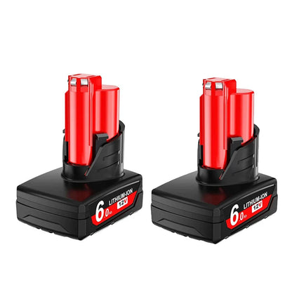 For Milwaukee 12V Tool Battery For Milwaukee M12 6000mAh Lithium Battery Impact Wrench Drill Power Tools Battery Good Vibrations