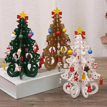 Wooden Christmas Tree Decorations Christmas Ornaments Home Desktop Party Christmas Decor Christmas New Year Children's Gifts Good Vibrations