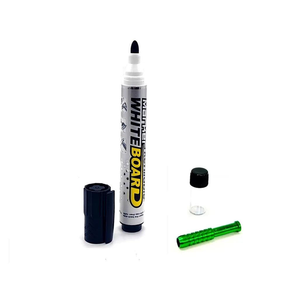 Blue marker safe secret stash container with hidden storage for pills, money, or valuables.