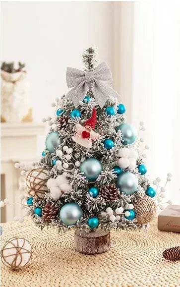 45CM Mini Christmas Tree Desktop Decorations with LED Lights Xmas New Year 2024 Ornaments Home Office Party Decors Festival Gift Good Vibrations