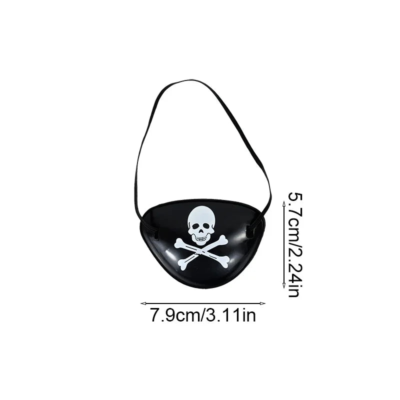 Pirate Captain Cosplay Costume Props Hat Hook Skeleton Eye Patch Kids Favors Gift Toy Pirate Party Halloween Decoration Supplies Good Vibrations