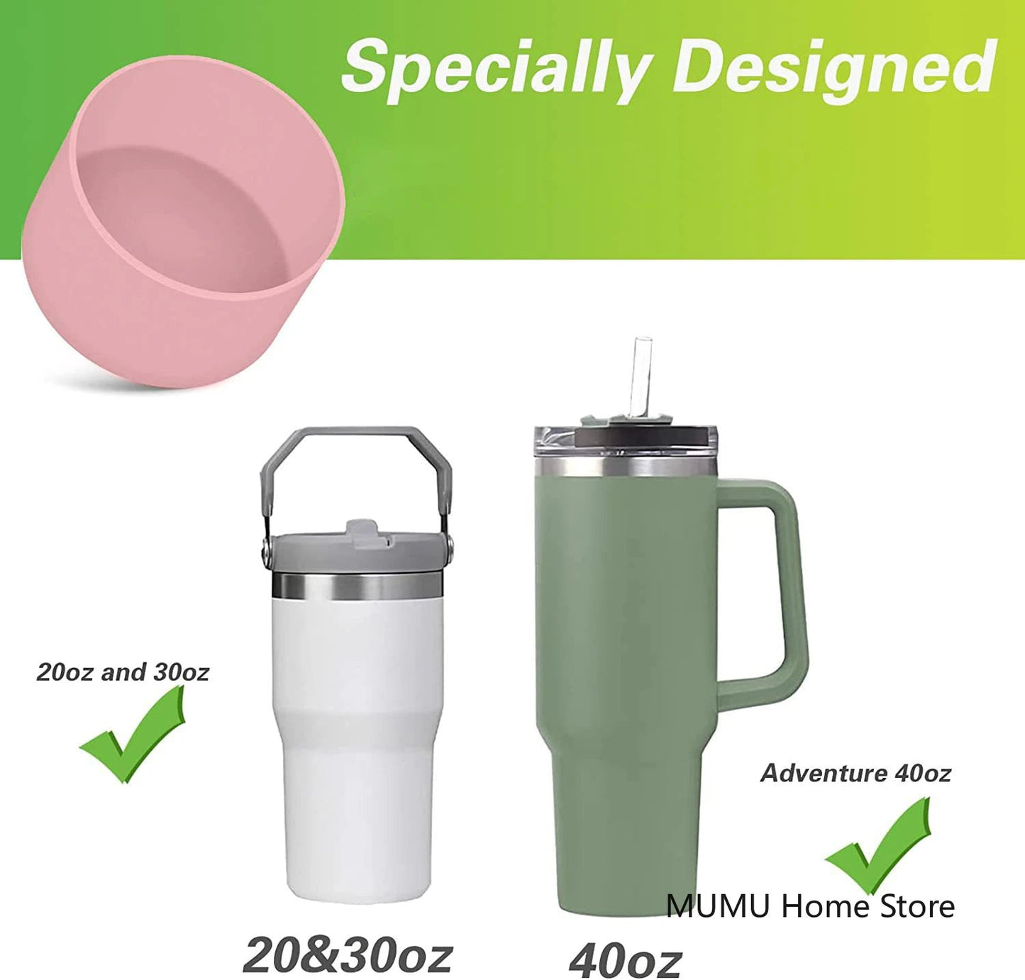 Silicone Insulated Cup Protective Sleeve For 40oz 30oz 20oz Water Bottle Silicone Boot Bottom Sleeve Cover Non-Slip Cup Sleeve Good Vibrations Adult Super Store