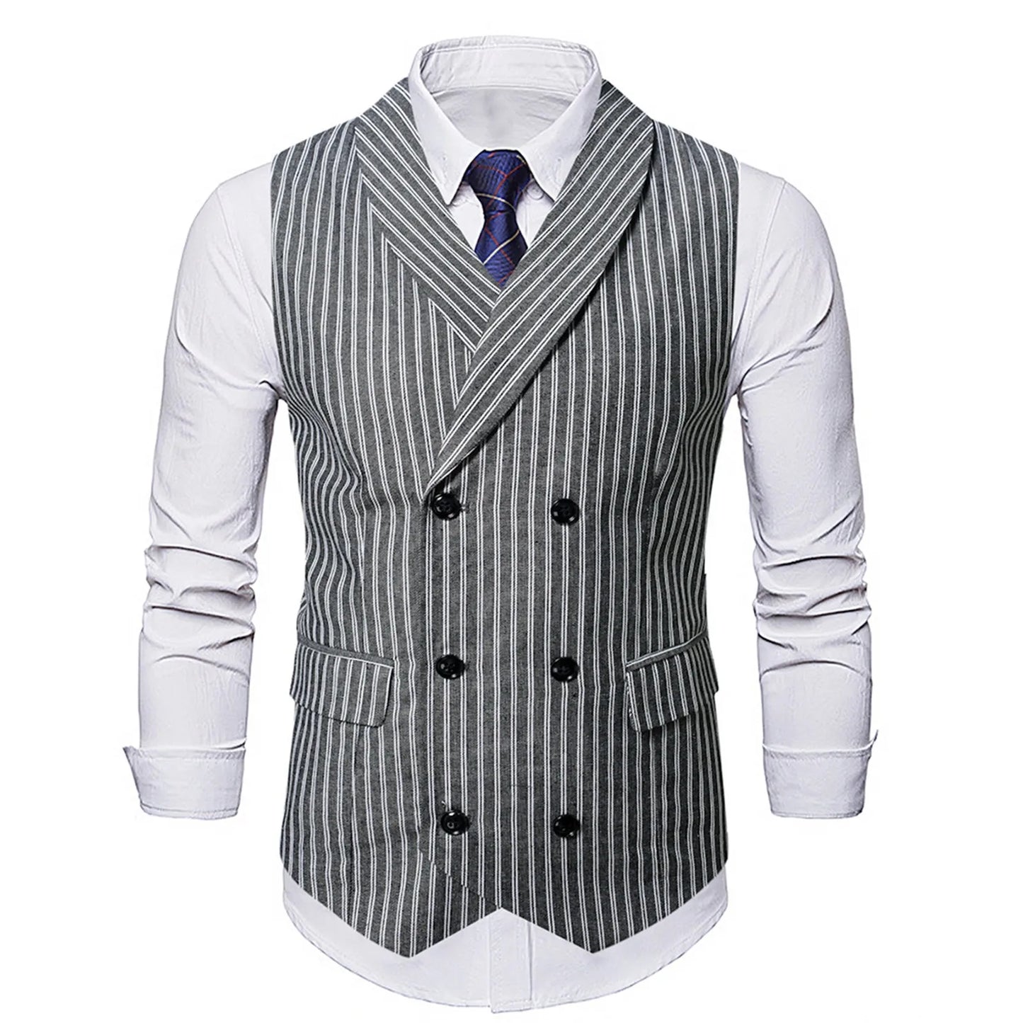 2025 Men's Spring Casual Single Button Suit Vest V Neck New Style  British Men's Suit Vest Waistcoat Formal Business Suit Vest