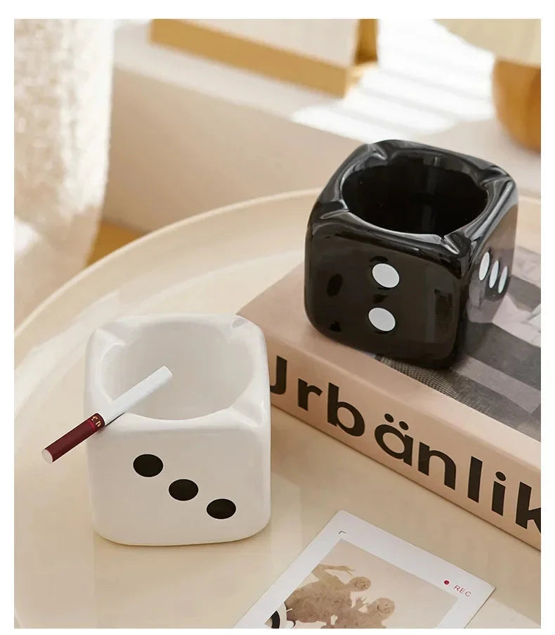 Dice Ashtray Modern Home Living Room Decoration Office Meeting Room Desktop Ornament Smoking Accessories Ash Tray Gift Good Vibrations Adult Super Store