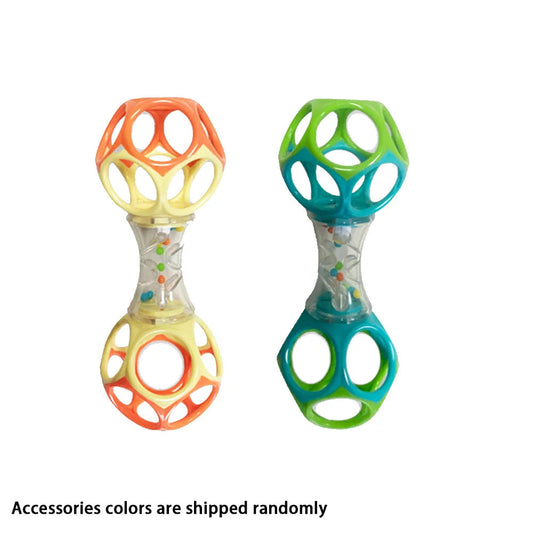 Baby Teether Rattle & Shake Barbell Toy, Ages 3 Months and Up(Random Color） Good Vibrations