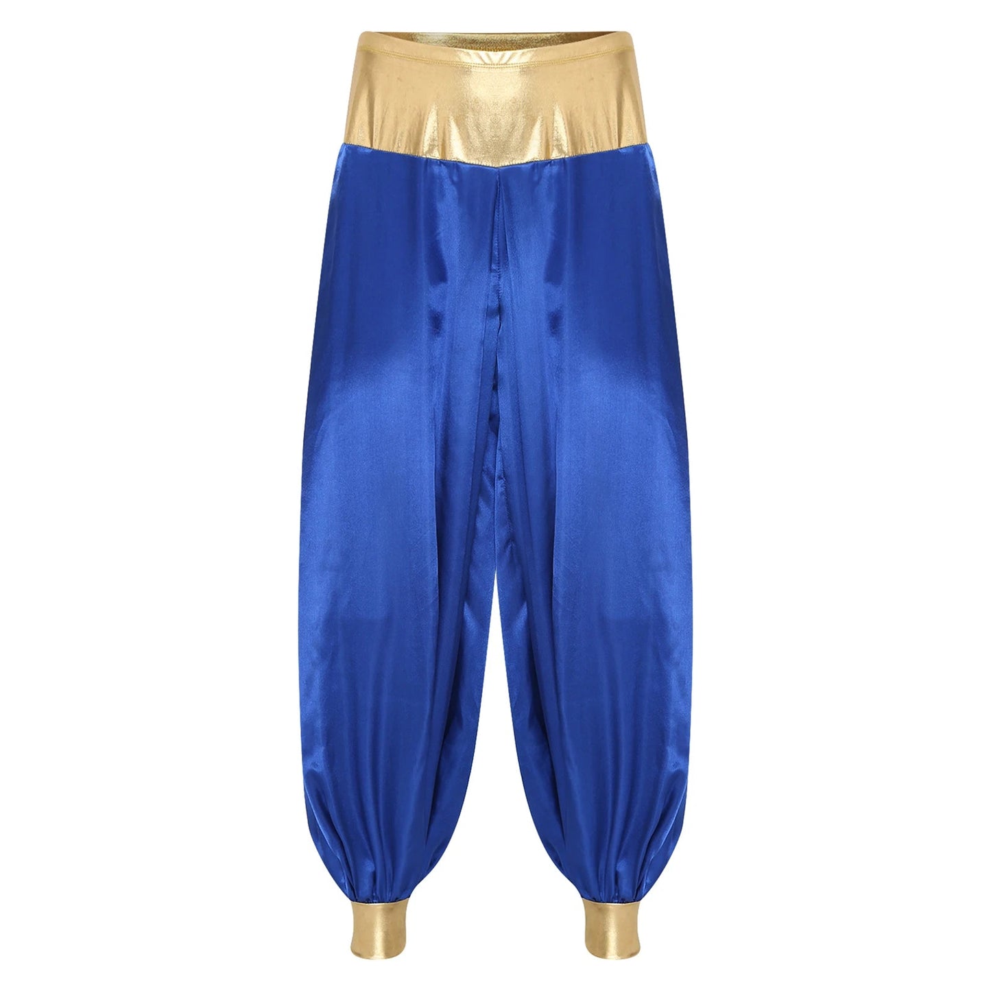 Halloween Men Arabian Indian Prince Cosplay Costume Stain Shiny Harem Trousers Arab Costume Carnival Dress Up Lantern Long Pants Good Vibrations