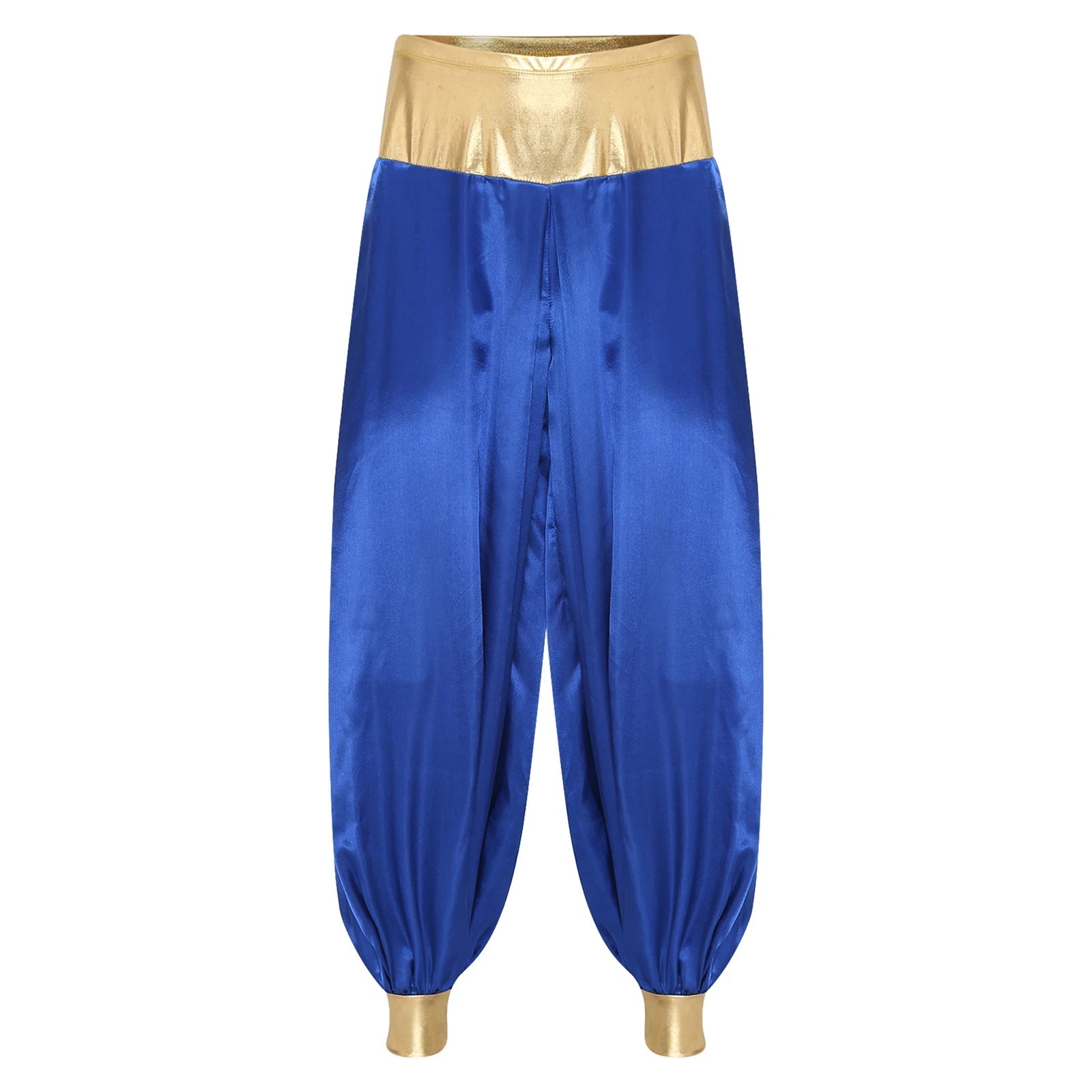 Halloween Men Arabian Indian Prince Cosplay Costume Stain Shiny Harem Trousers Arab Costume Carnival Dress Up Lantern Long Pants Good Vibrations