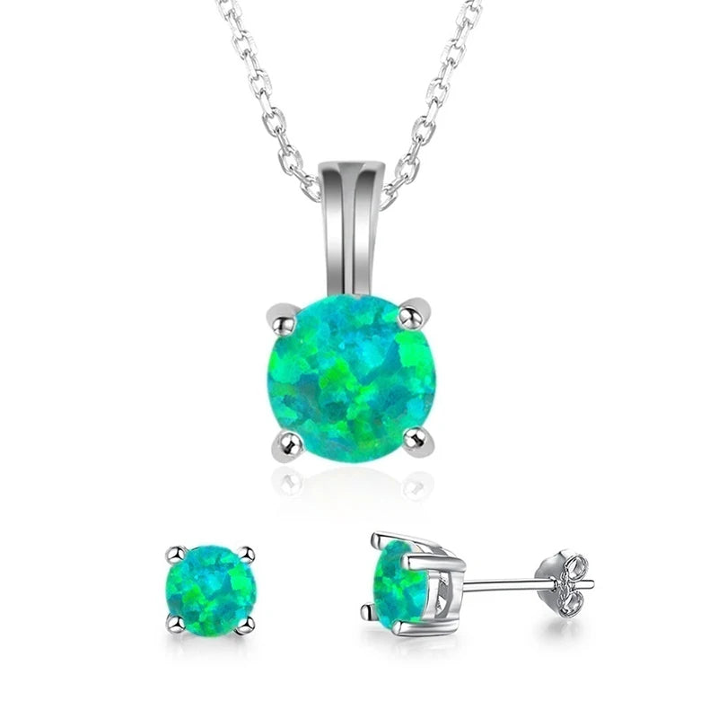 2025 Fashion Jewelry Set For Women Engagement Wedding Accessories Girl Gift Elgant Imitation Opal Necklace and Earrings Good Vibrations Adult Super Store