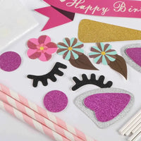 1set Unicorn Cake Toppers Kids Birthday Party Cake Decorations Baby Shower Cake Flags Birthday Party Supplies Good Vibrations