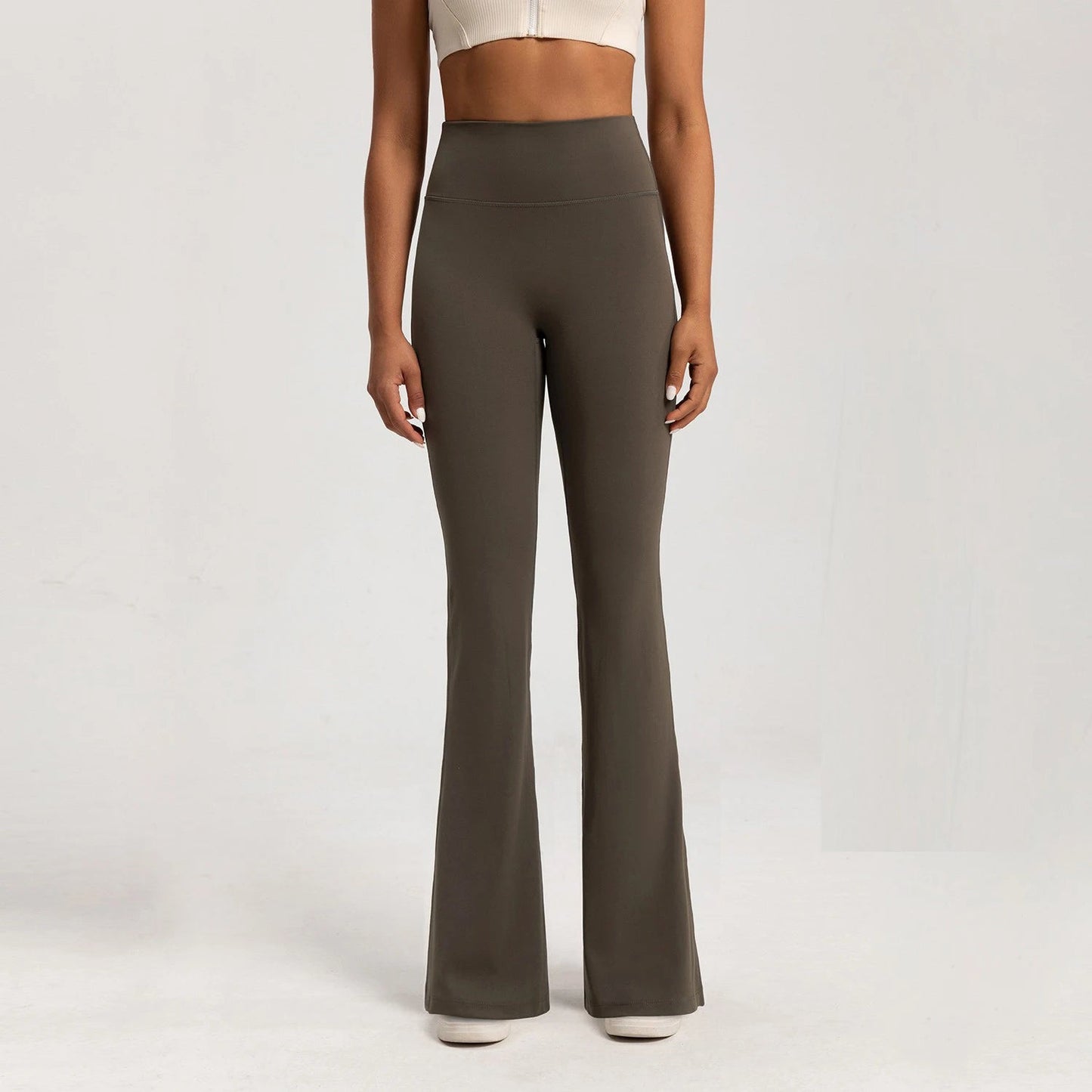 High-end Yoga Leggings Slim Yoga Pants High Waist Wide Leg Pants Bottoms Breathable Gym Casual Sports Bell Leggings Female Good Vibrations
