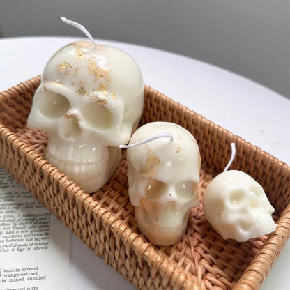 Halloween Ornament Silicone Candle Mold DIY Handmade Skull Scented Candle Soap Plaster Resin Casting Molds Home Decor Craft Gift Good Vibrations