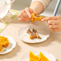 YWDL 6inch Flower Ceramic Dinner Plate Kitchen Relief Frosted Plate For Pasta, Bread, Dessert Restaurant Tableware Dish Good Vibrations