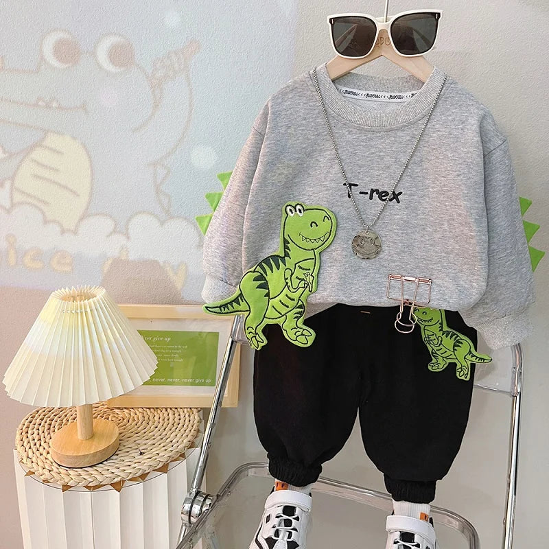Baby Clothes 2025 New Children's Little Bear Long Sleeve Set Boys and Girls' Letter Sweater Pants Two Piece Set Simple Sportswea Good Vibrations