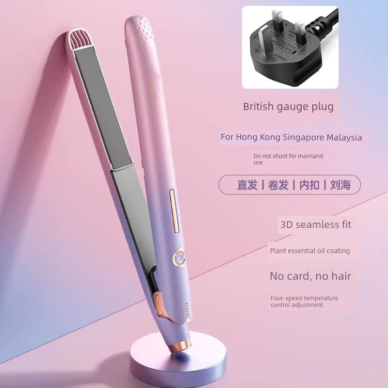 110V Electric Hair Straightener Straight Hair Hair Curler Dual-Use Anion Hair Straighter Small Hair Straightening Tool Bang Clip Ironing Board Good Vibrations