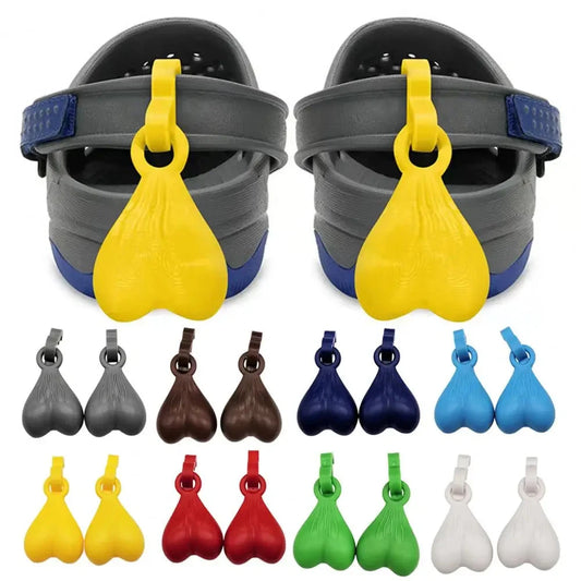 2Pcs Resin Croc Balls Shoe Charm Hanging Pendant Outdoor Sandals Novelty Testis Funny Sandal Shoes Ball Ornaments Shoe Buckle Good Vibrations