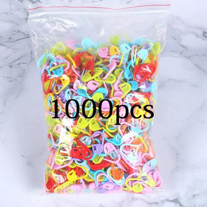 100-1000pcs Mix Color Plastic Resin Small Clip Locking Stitch Markers Crochet Latch Knitting Tools Needle Clip Hook Sewing Tool Good Vibrations
