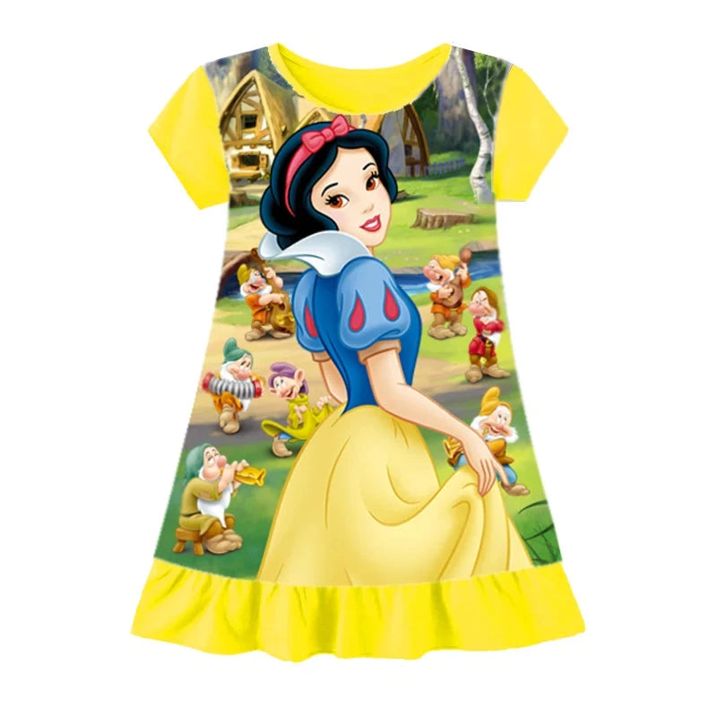 New kids Nightdress Elsa Cartoon Dress Minnie Printing Sleepwear Girls Nightgowns Children Party Dresses Pajamas Girls Dress Good Vibrations