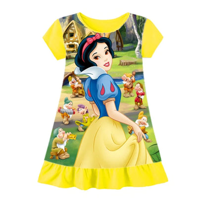 New kids Nightdress Elsa Cartoon Dress Minnie Printing Sleepwear Girls Nightgowns Children Party Dresses Pajamas Girls Dress Good Vibrations