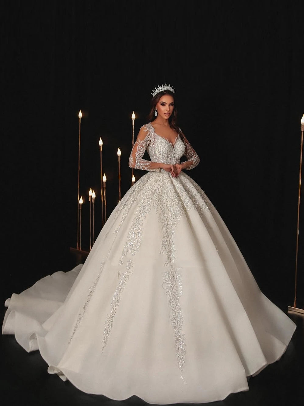 Modern Wedding Dresses A Line Bridal Gowns Lace Appliques Full Sleeves Floor Length Robes Charming Vestidos De Novia Customized Good Vibrations