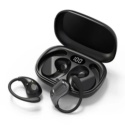 Bluetooth 5.4 Ear Hook Headphones TWS Wireless Earphones HiFi Stereo Waterproof Headsets LED Display Long Standby Touch Earbuds Good Vibrations