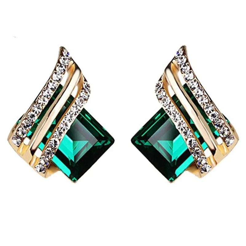 Zircon Crystal Rhombus Wings Earrings for Women Birthday Gifts Jewelry Good Vibrations